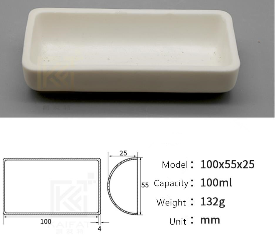 Manufacturer Customerization Wear-Resistant Anti-Corrosion High Temperature Hot-Treatment MGO Magnesium Square Rectangular Magnesia Ceramic Crucibles