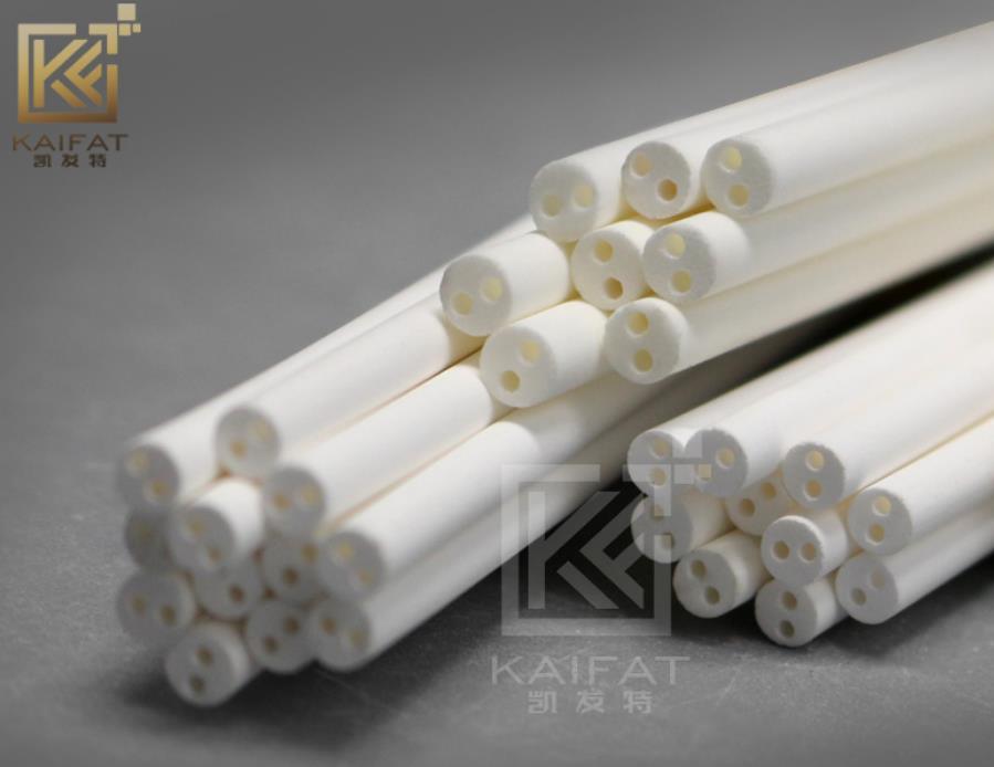 Manufacturer Customerization Wear-Resistant Anti-Corrosion High Temperature Hot-Treatment Magnesium Oxide Round Double-Bore Magnesia Ceramic Pumps Tubes Pipes