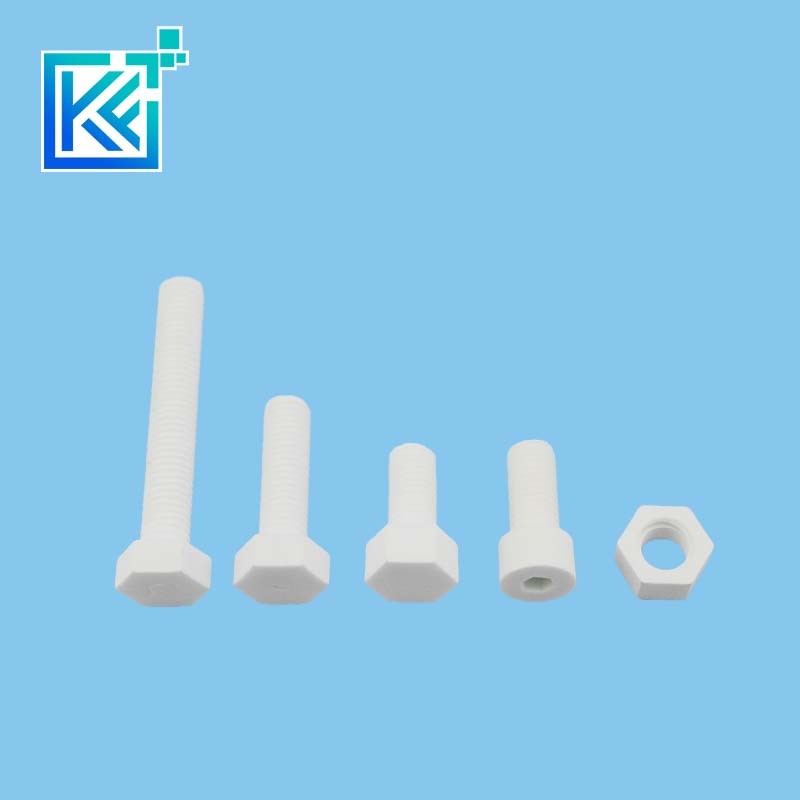 Manufacturer Customerization Wear-Resistant Anti-Corrosion High Temperature Heat-Treatment Sintering MGO Magnesia Industrial Ceramic Fastners Screws