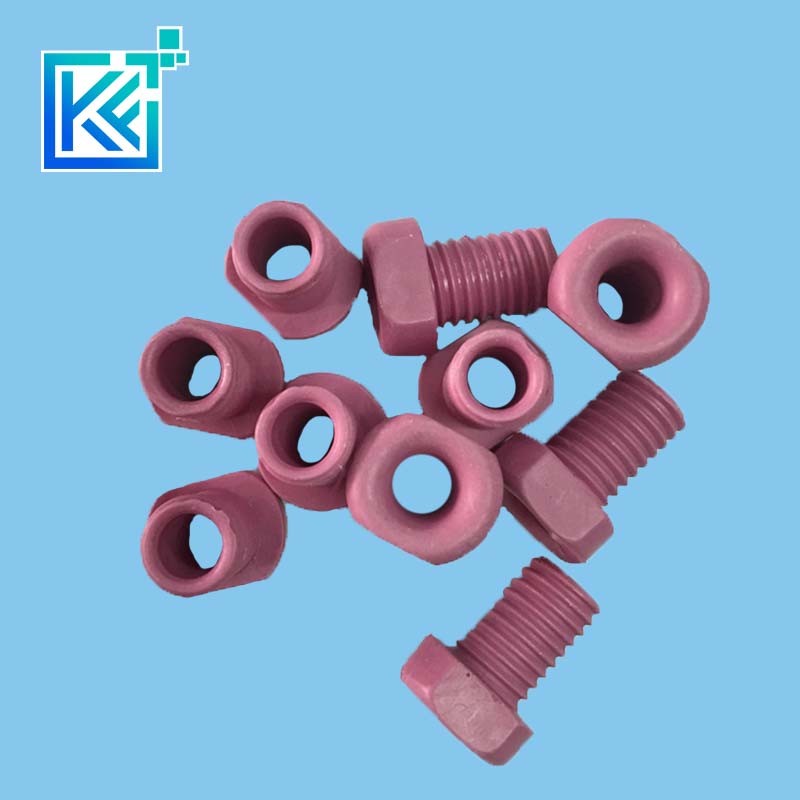 Manufacturer Customization Wear-Resistant Anti-Corrosion Heat-Treatment Insulation Sintering Pink Alumina Industrial Ceramic Mechanical Fasteners Screws