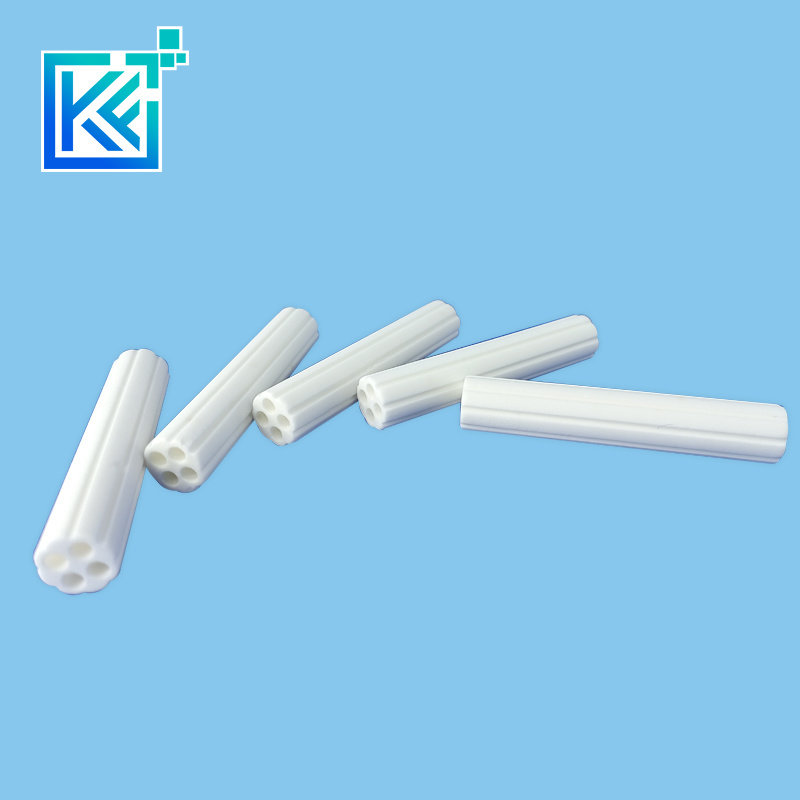 Manufacturer Customerization Wear-Resistant Anti-Corrosion Heat-Dissipation Insulator Four-Bore Alumina Industrial Ceramic Structure Pipes Tubes