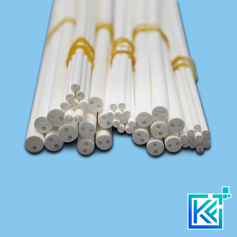 Manufacturer Customerization Wear-Resistant Anti-Corrosion High Temperature Hot-Treatment Magnesium Oxide Round Double-Bore Magnesia Ceramic Pumps Tubes Pipes