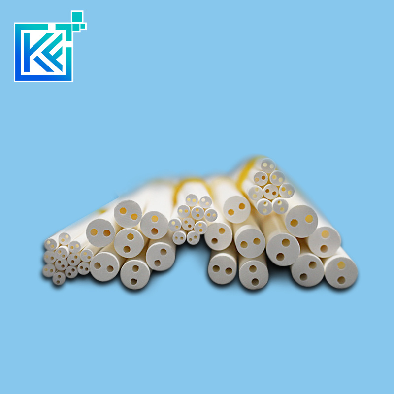 Manufacturer Customerization Wear-Resistant Anti-Corrosion High Temperature Hot-Treatment Magnesium Oxide Round Double-Bore Magnesia Ceramic Pumps Tubes Pipes