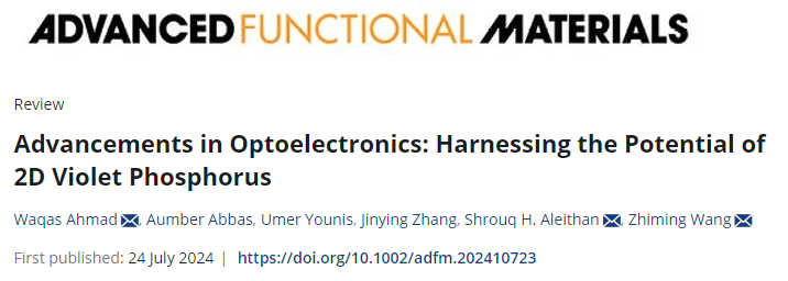 IF 18.5！ Progress in Optoelectronics: Utilizing the Potential of Two Dimensional Purple Phosphorus