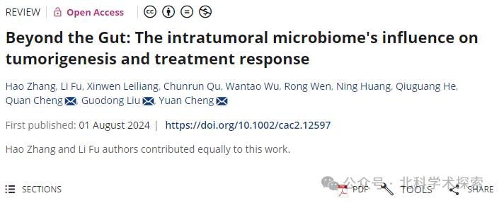 Beyond the gut: The impact of intratumoral microbiota on tumorigenesis and treatment response